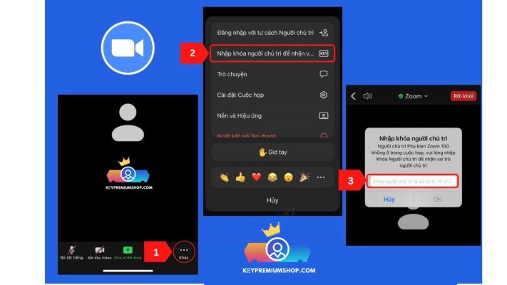 Hướng dẫn cách nhập Khóa người chủ trì (Host Key) trên điện thoại
