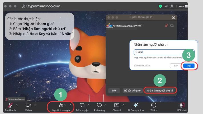 Hướng dẫn cách nhập Khóa người chủ trì (Host Key) trên máy tính